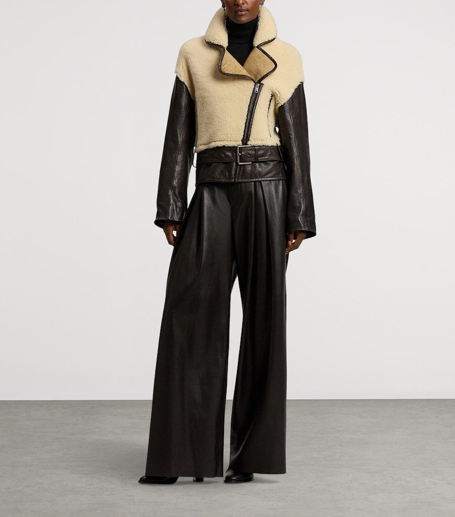 Ralph Lauren Collection Brown Lambskin Kelsie Trousers