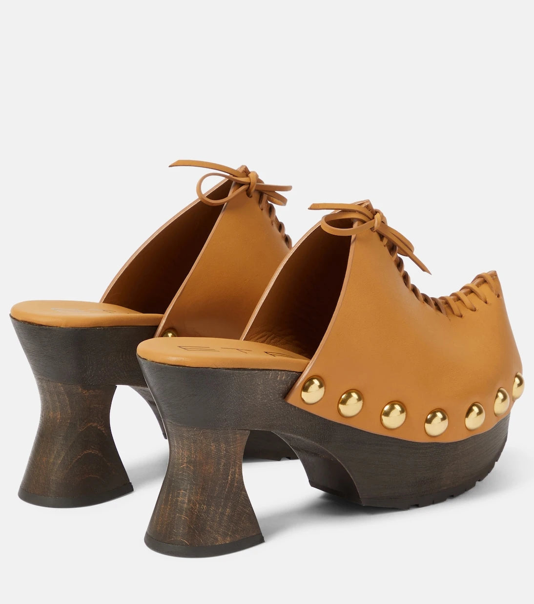 Etro - 50 leather platform clogs