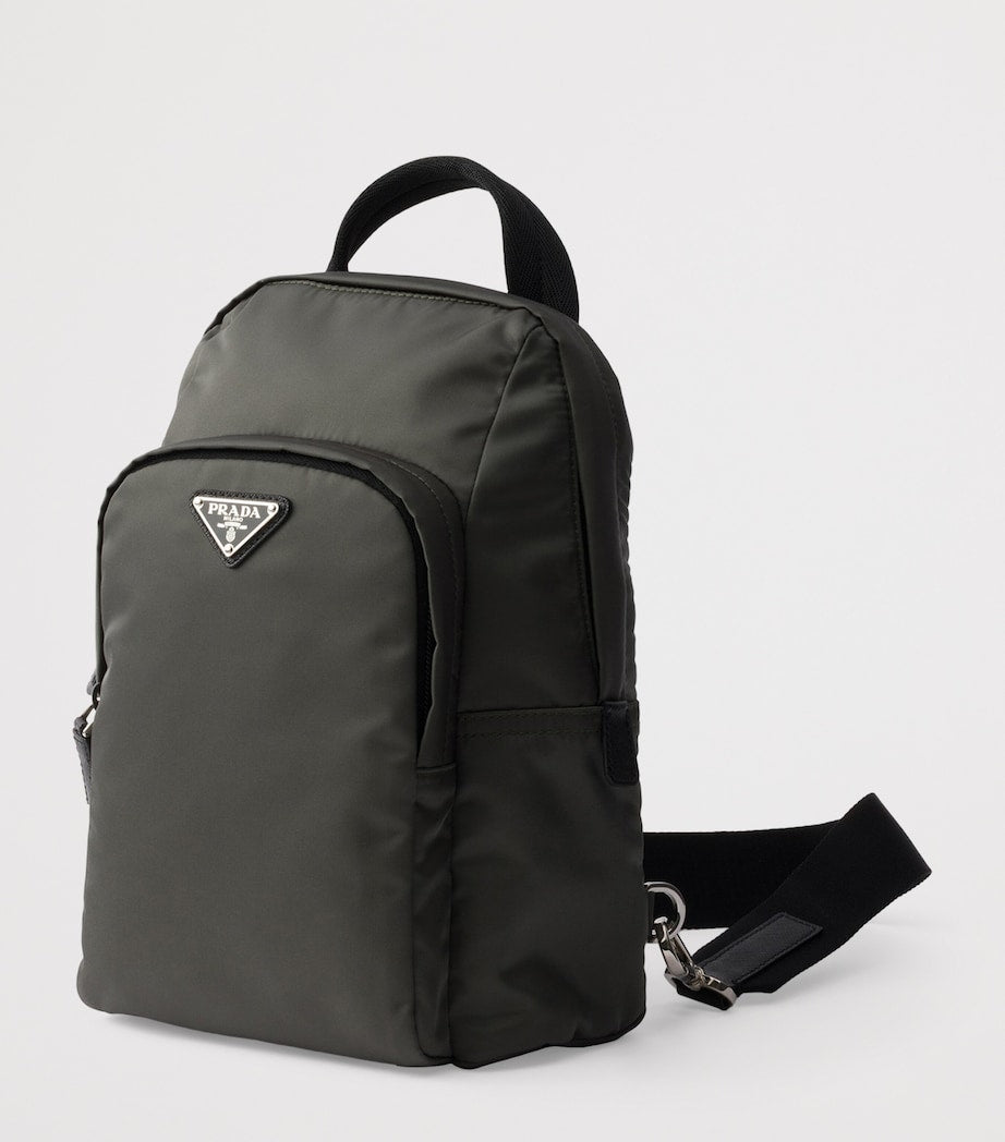 Re-Nylon and Saffiano Leather Backpack