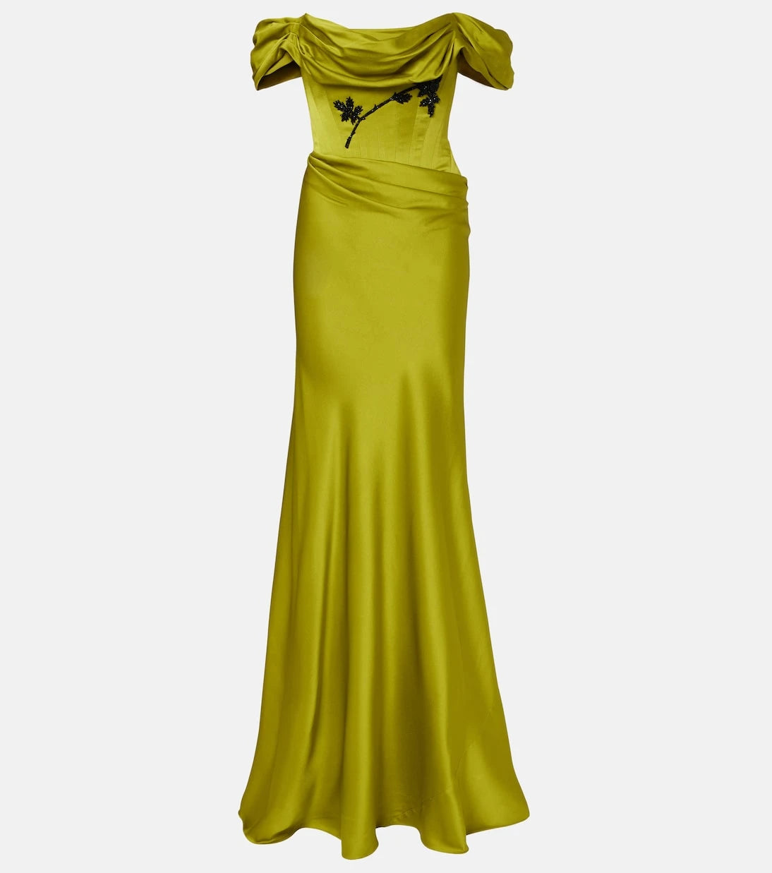 Clio Peppiatt - Paloma embellished satin corset gown