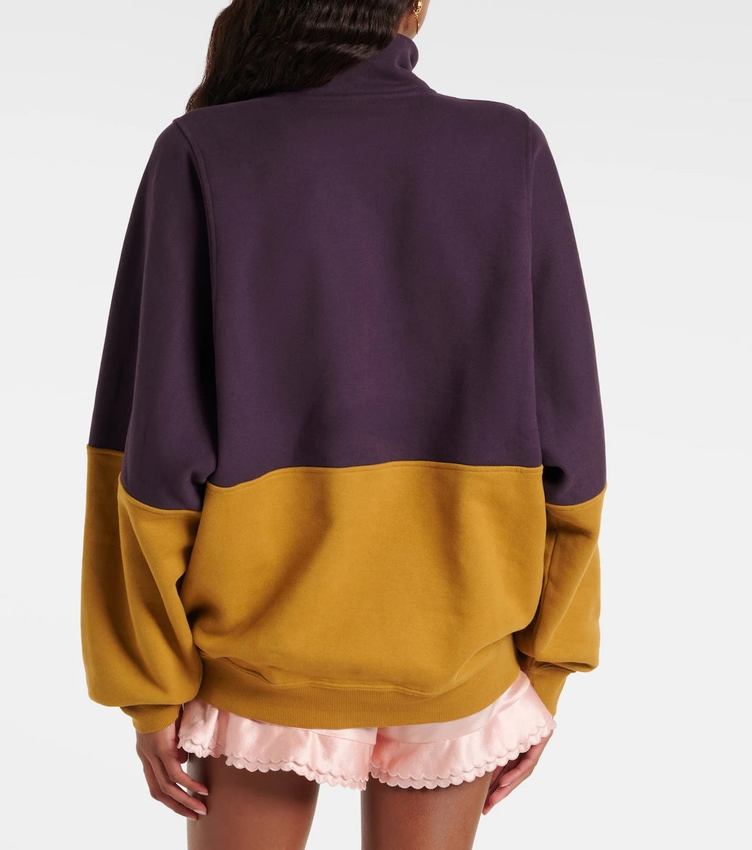 Saint Laurent - Colorblocked cotton fleece sweatshirt