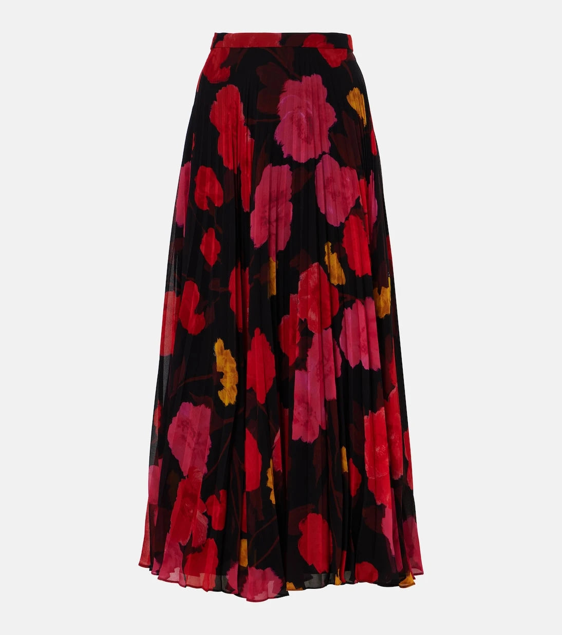 Erdem - Pleated floral midi skirt