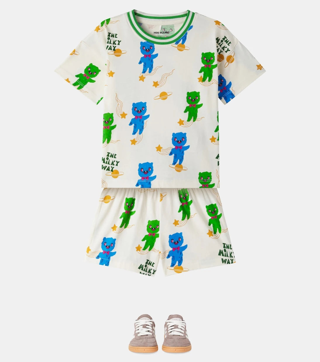 Mini Rodini - Alien printed cotton jersey shorts