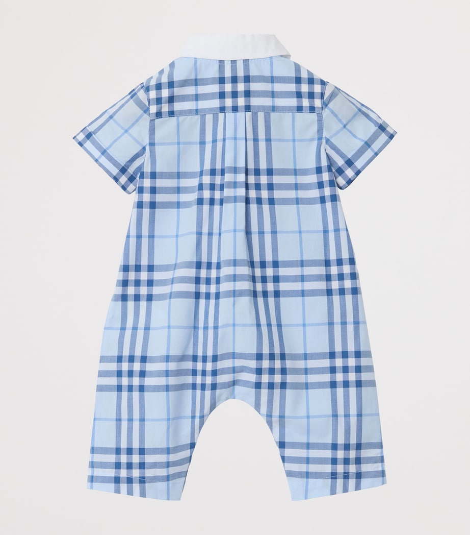 Burberry Kids Cotton Check Collared Playsuit (1-18 Months)