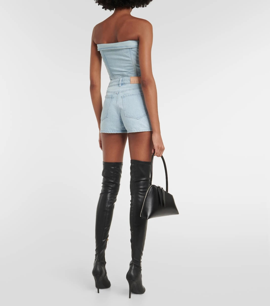 Dion Lee - شورت جينز قصير بخصر مرتفع وممزق