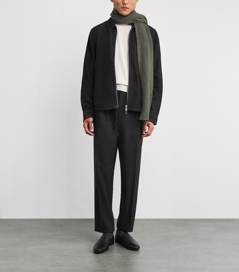 Isaia Wool-Blend Pleated Trousers