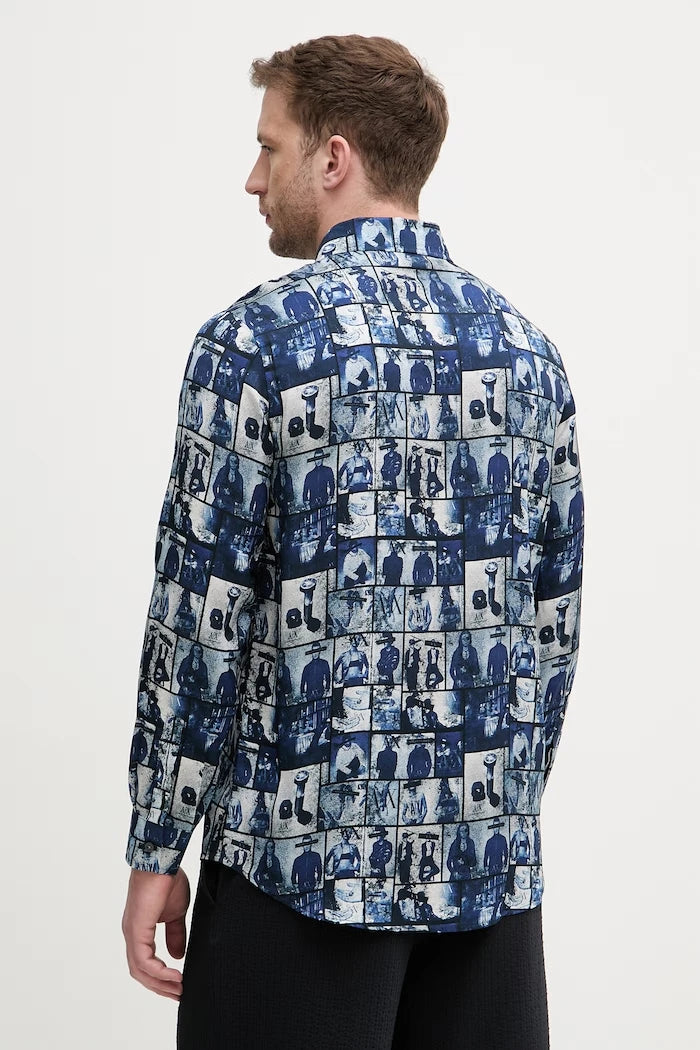 Armani Exchange erkek viskon gömlek