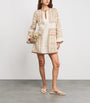 Nude Linen Tunic Mini Dress