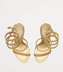 René Caovilla Gold Leather Serpent Heeled Sandals 105