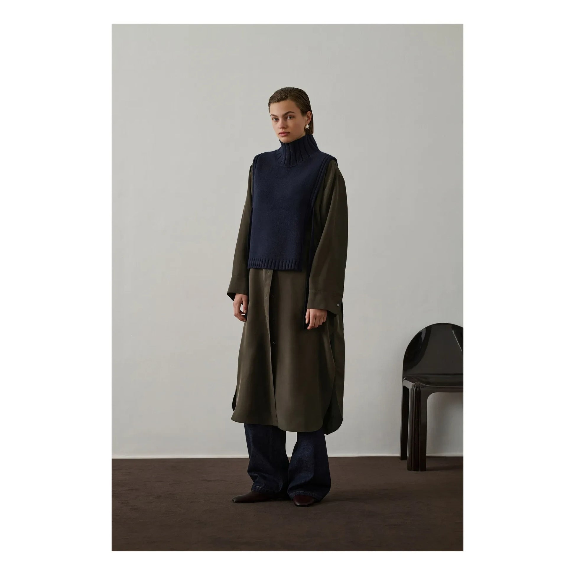 Soeur - Gold Wool Jumper | Navy blue