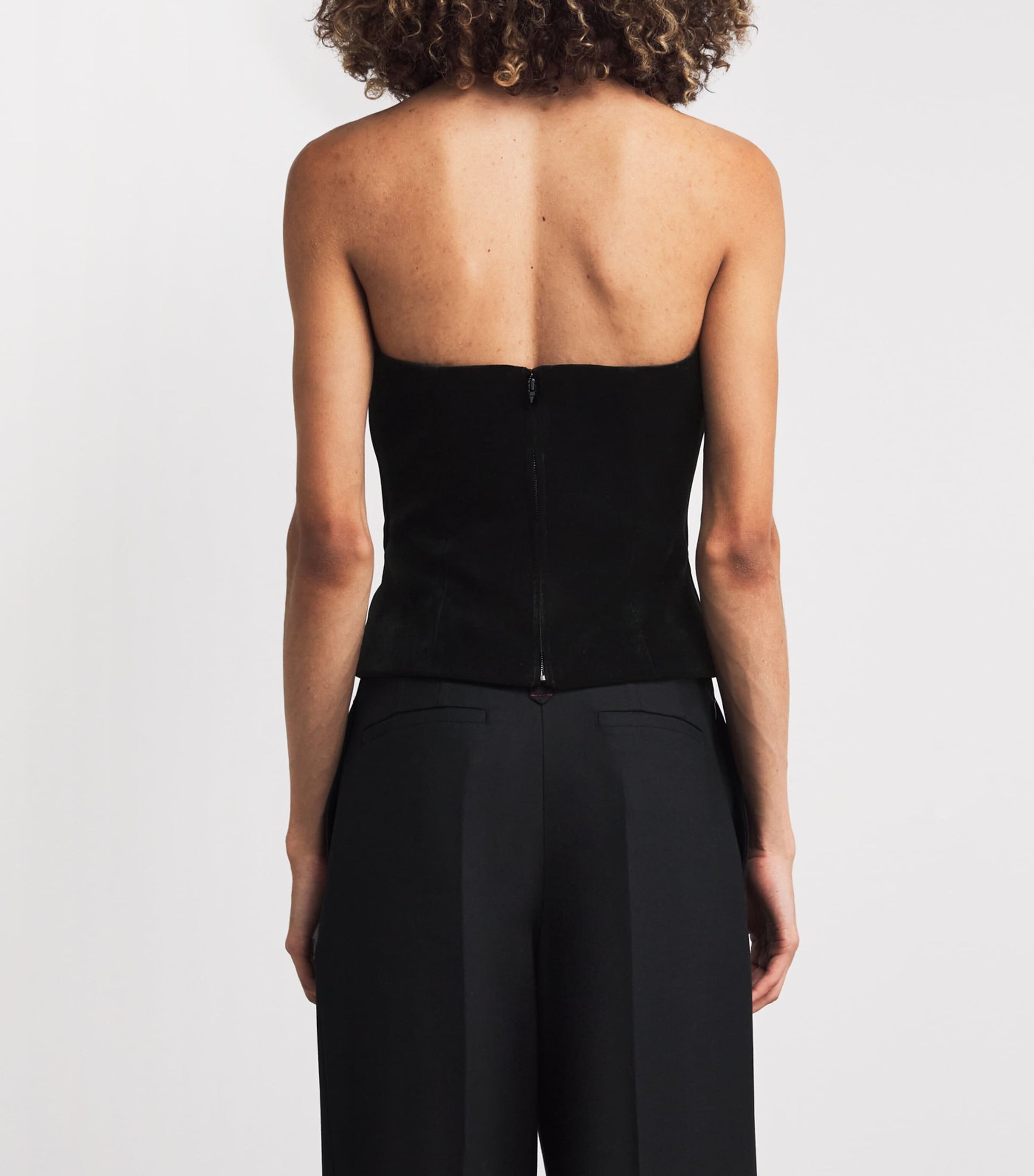 Roland Mouret Black Velvet Corset Top