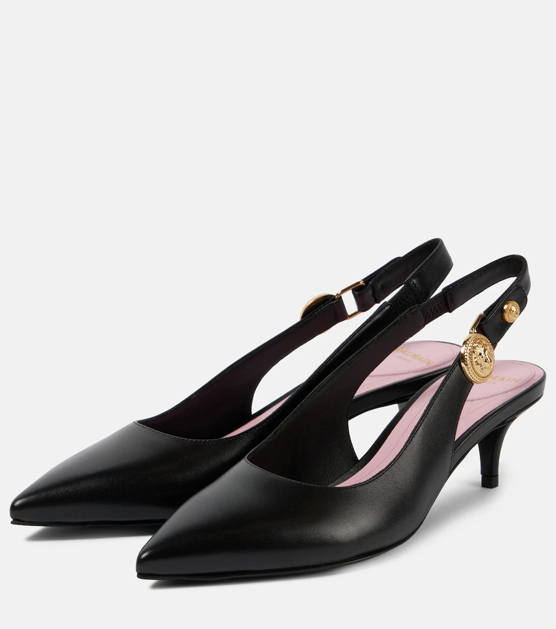 Balmain - Medusa '95 leather slingback pumps