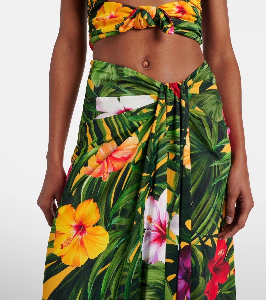Dolce&Gabbana - Draped floral midi skirt