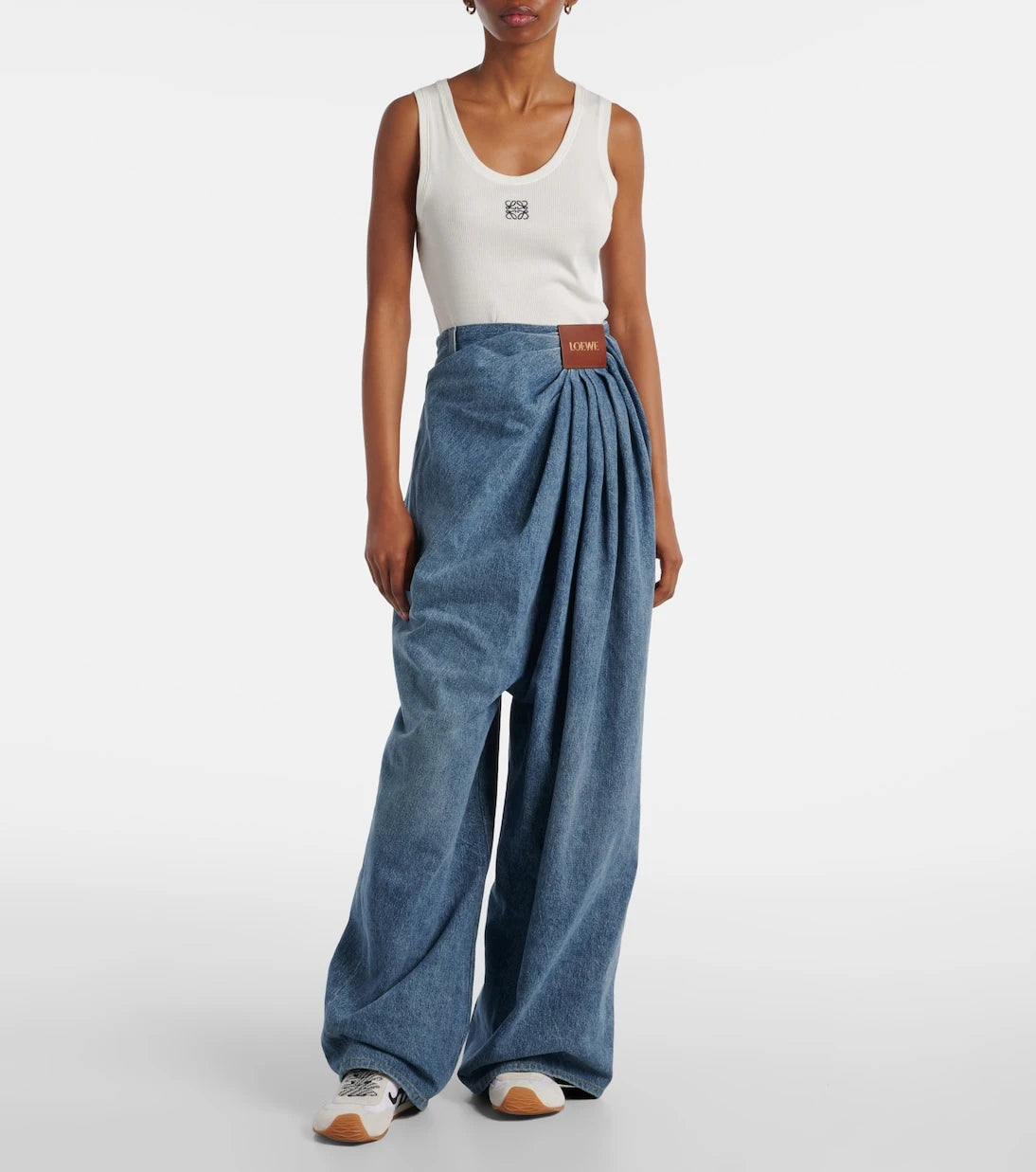 Loewe - Draped wide-leg jeans