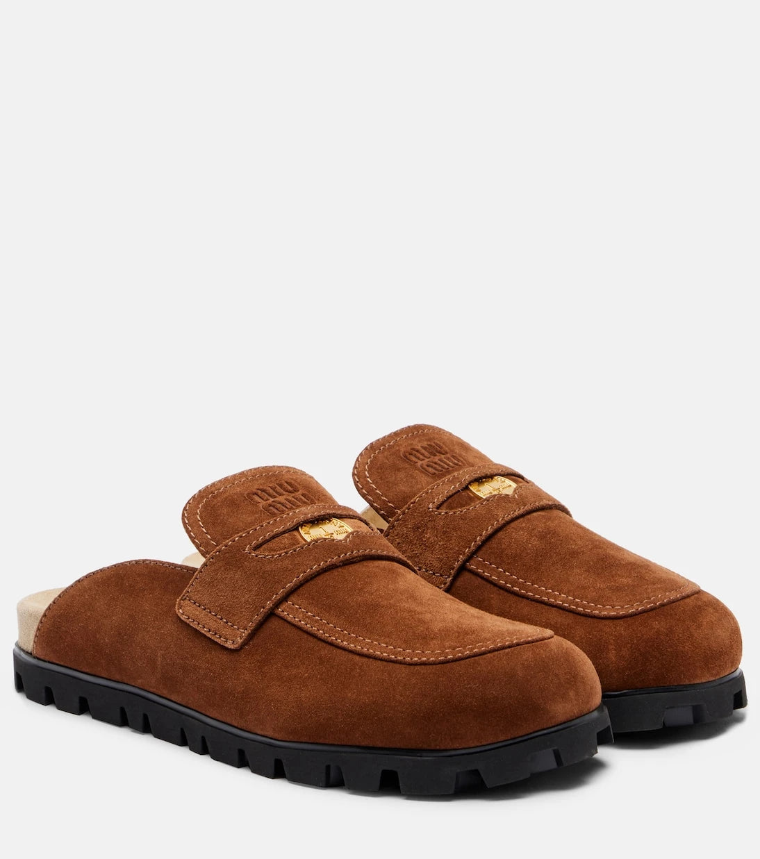 Miu Miu - Oliva suede mules