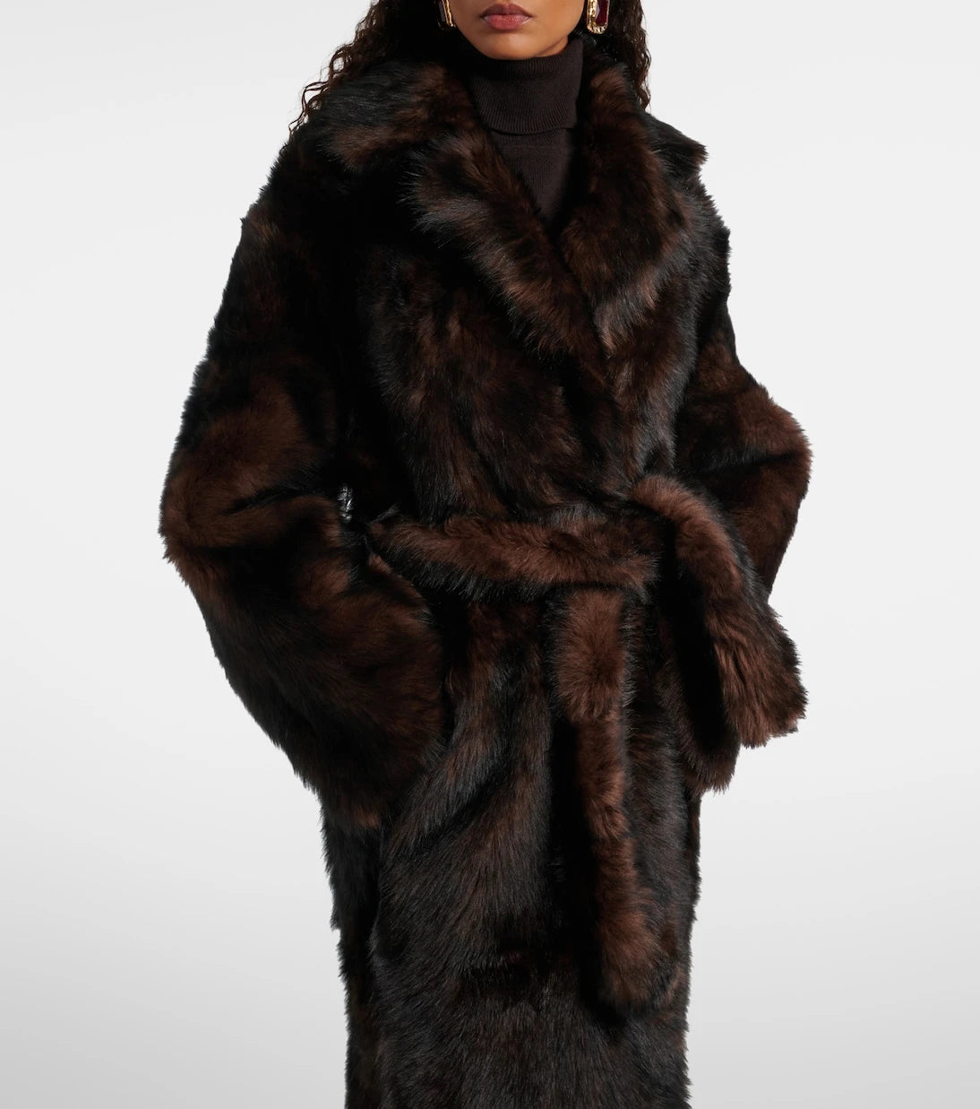 Nour Hammour - Uma shearling wrap coat