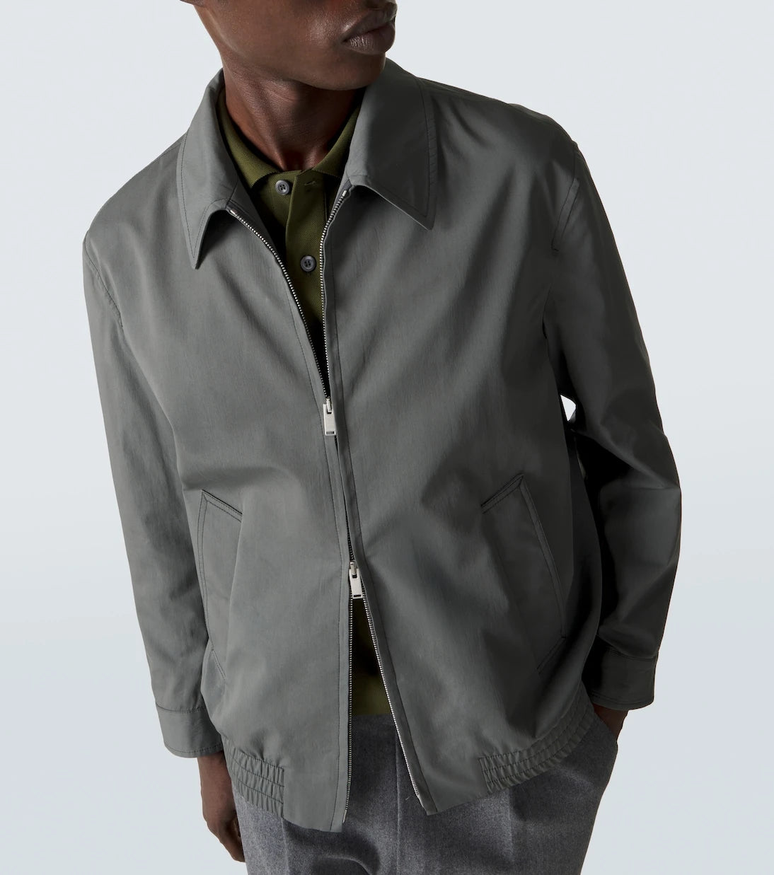 Lardini - Cotton and silk blouson jacket
