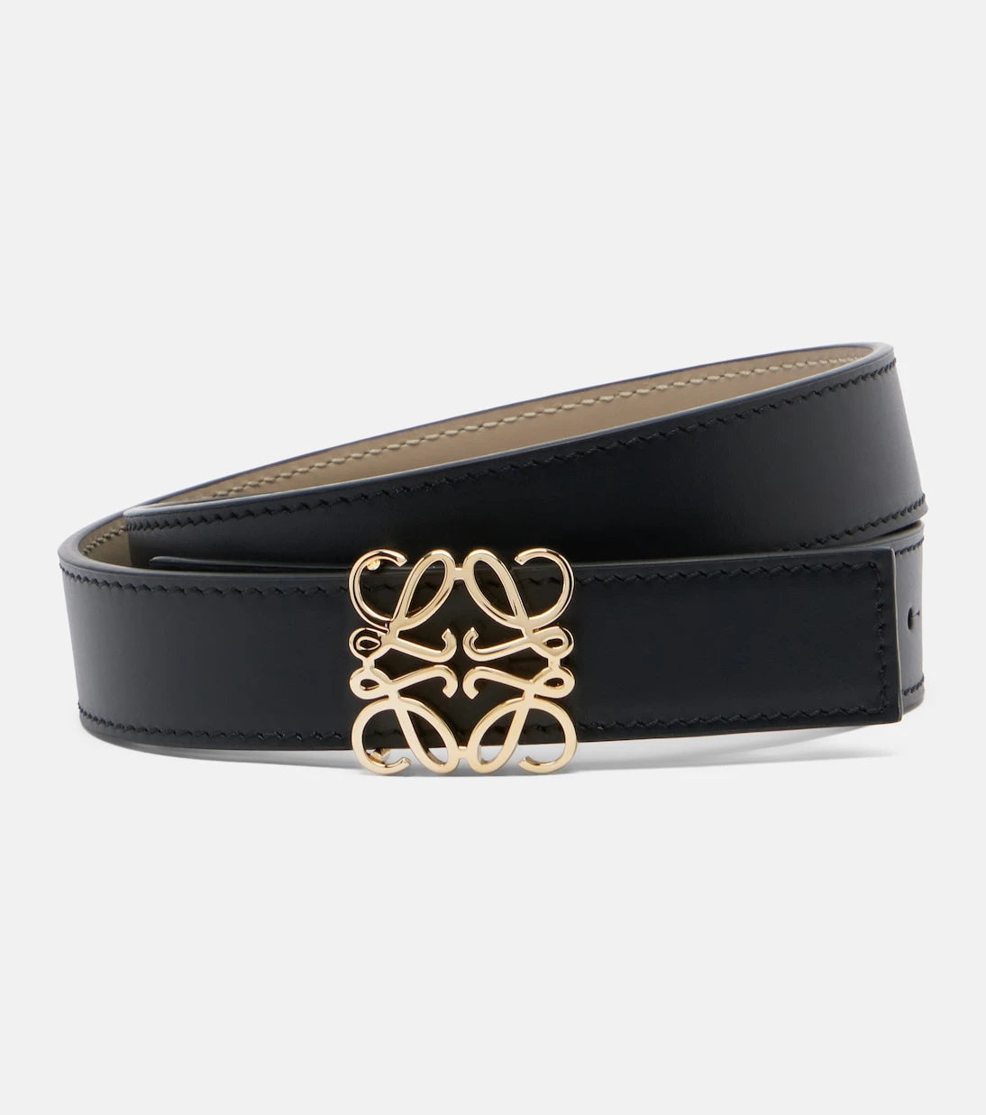 Loewe - Anagram Bombé reversible leather belt
