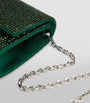 Green Satin Crystal-Embellished Perry Clutch Bag