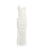 White Lace Crimped Cami Maxi Dress