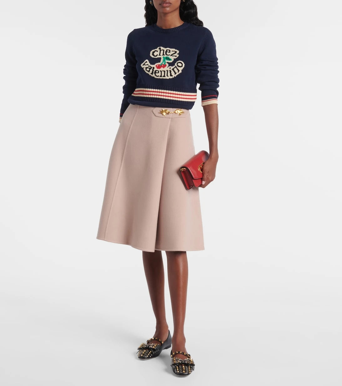 Valentino - Wool and cashmere midi skirt