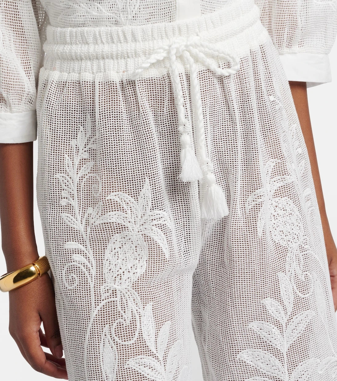 Farm Rio - Nina embroidered cotton pants