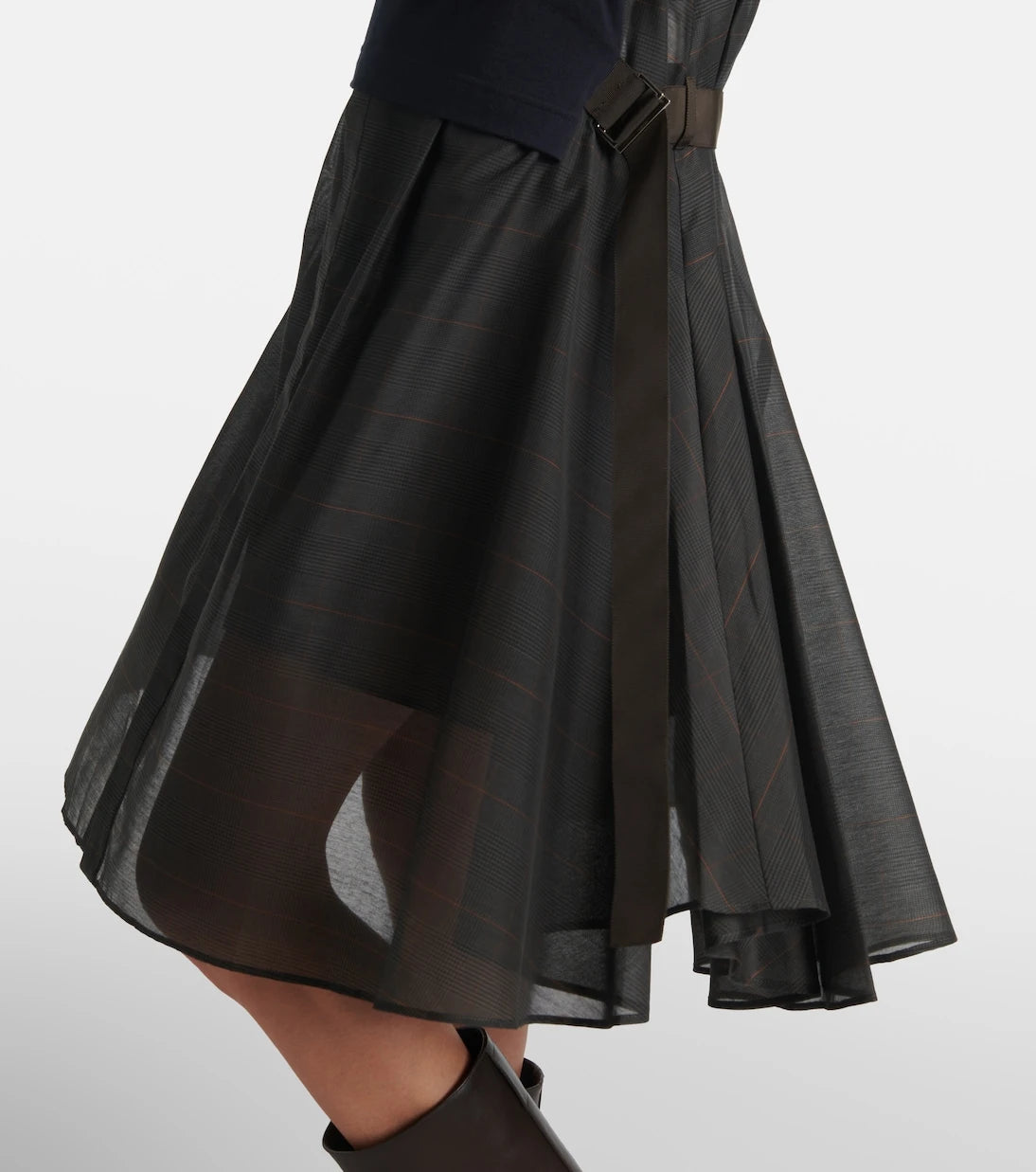Sacai - فستان ميدي بتصميم قميص جيرسيه