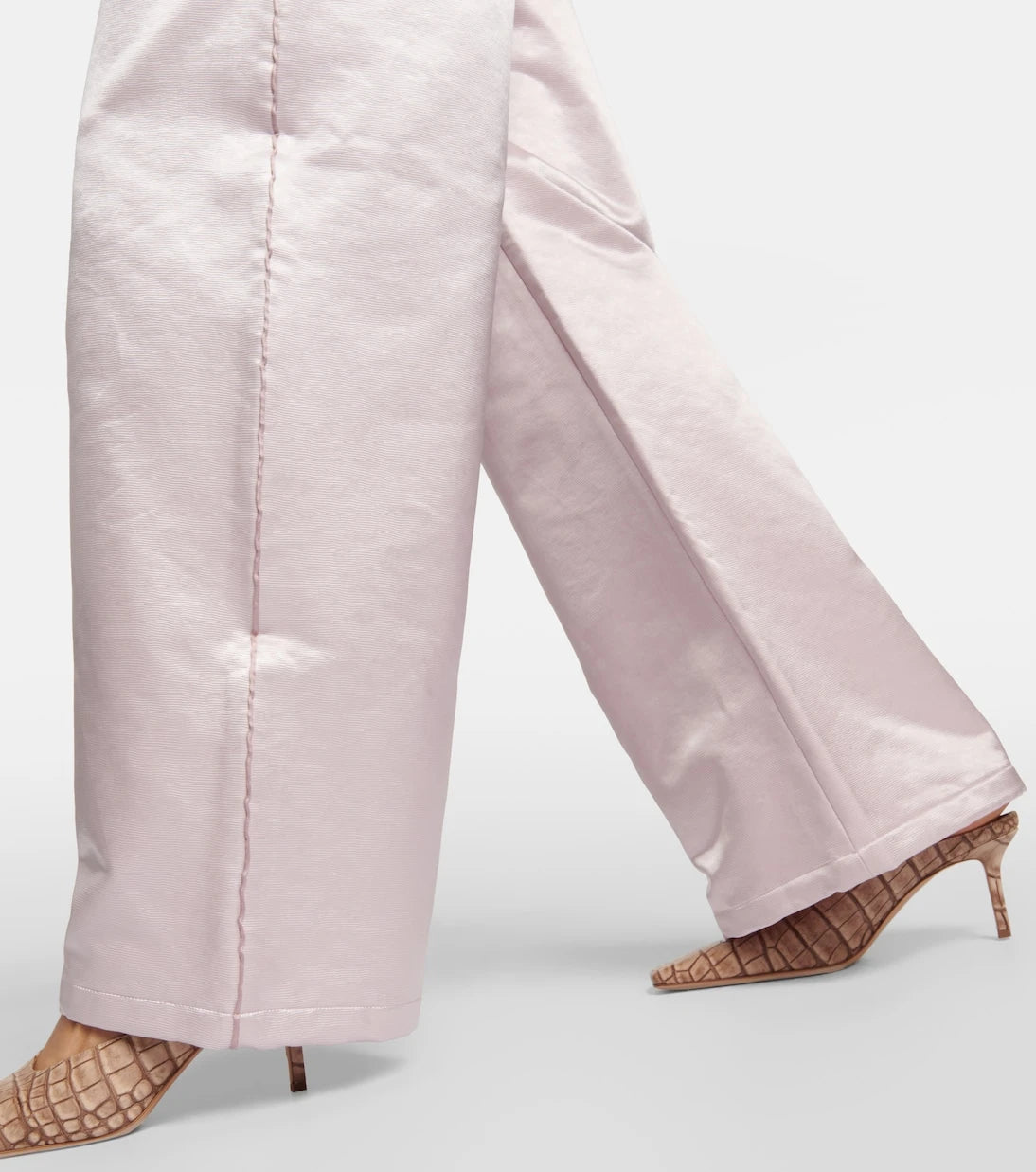 Acne Studios - بنطلون ساتان واسع الساقين