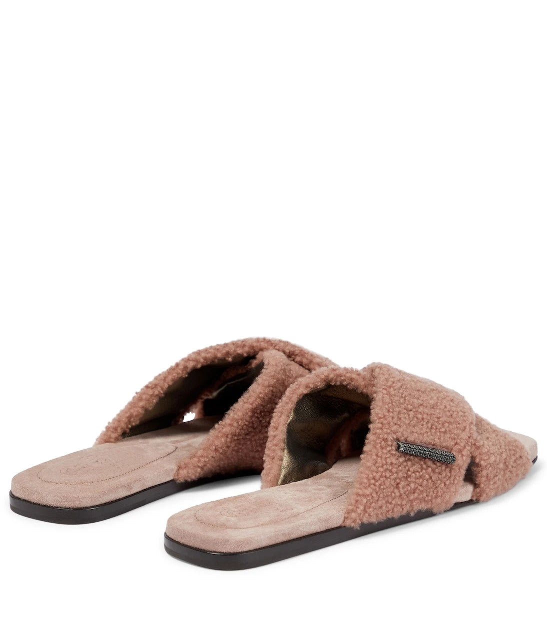 Brunello Cucinelli - İşlemeli kürklü terlik