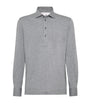 Cotton Long-Sleeve Polo Shirt