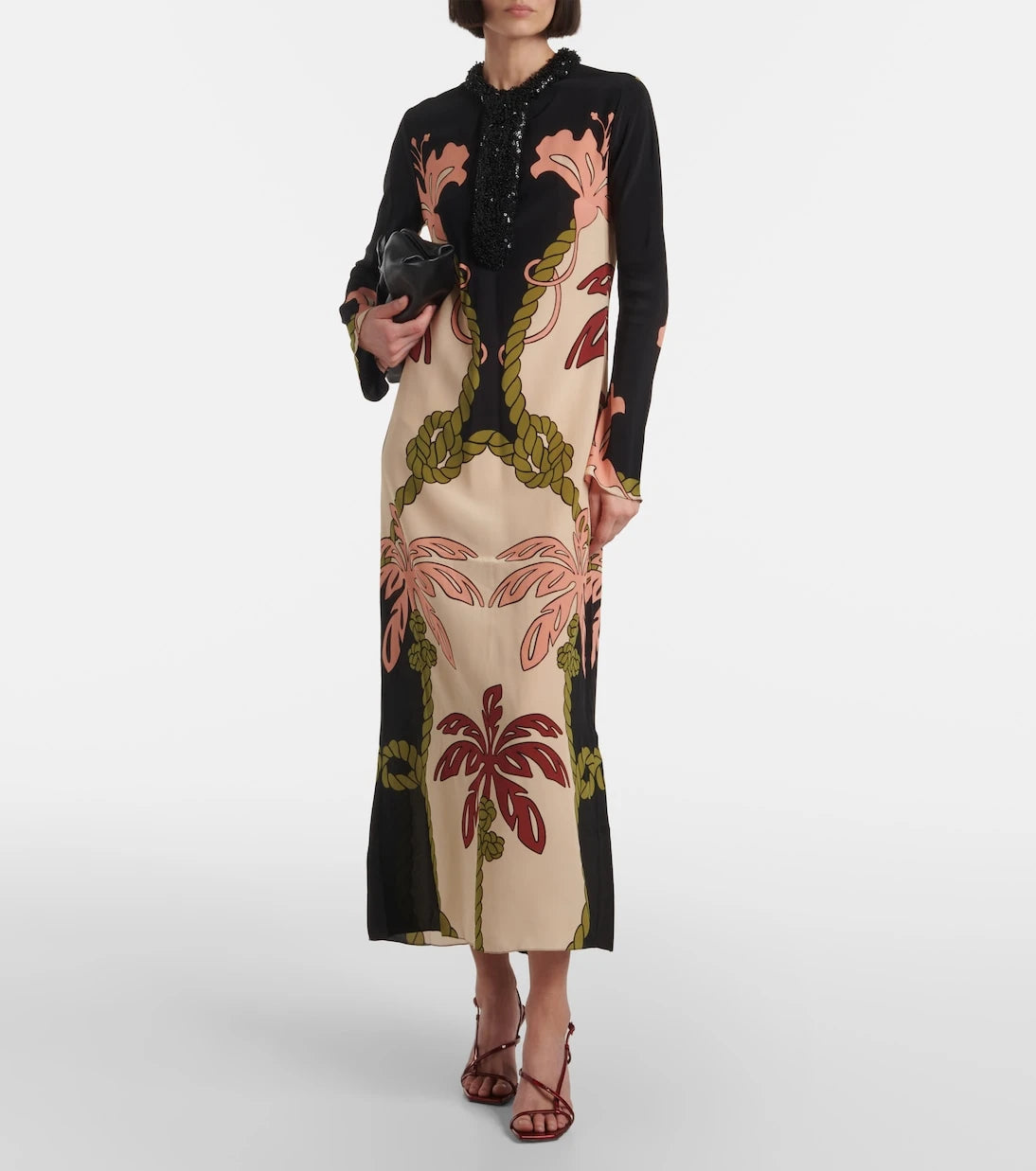 Johanna Ortiz - Sequined printed silk tunic