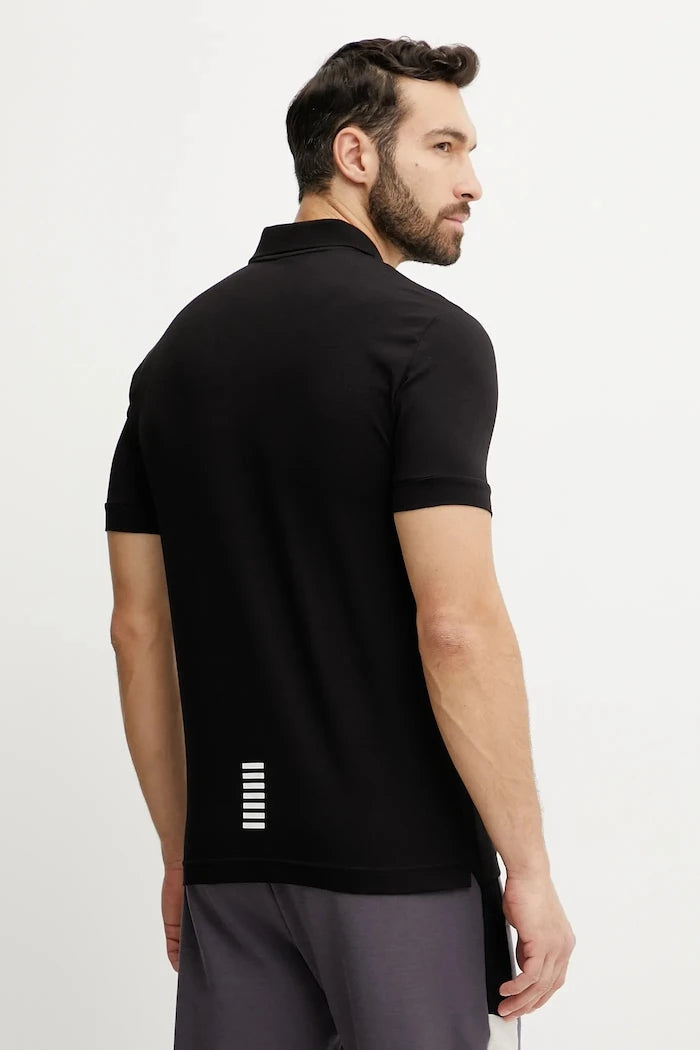 EA7 Emporio Armani erkek pamuklu elastan yakalı tişört