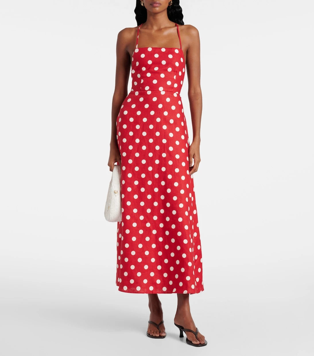 Posse - Lori polka-dot linen maxi dress