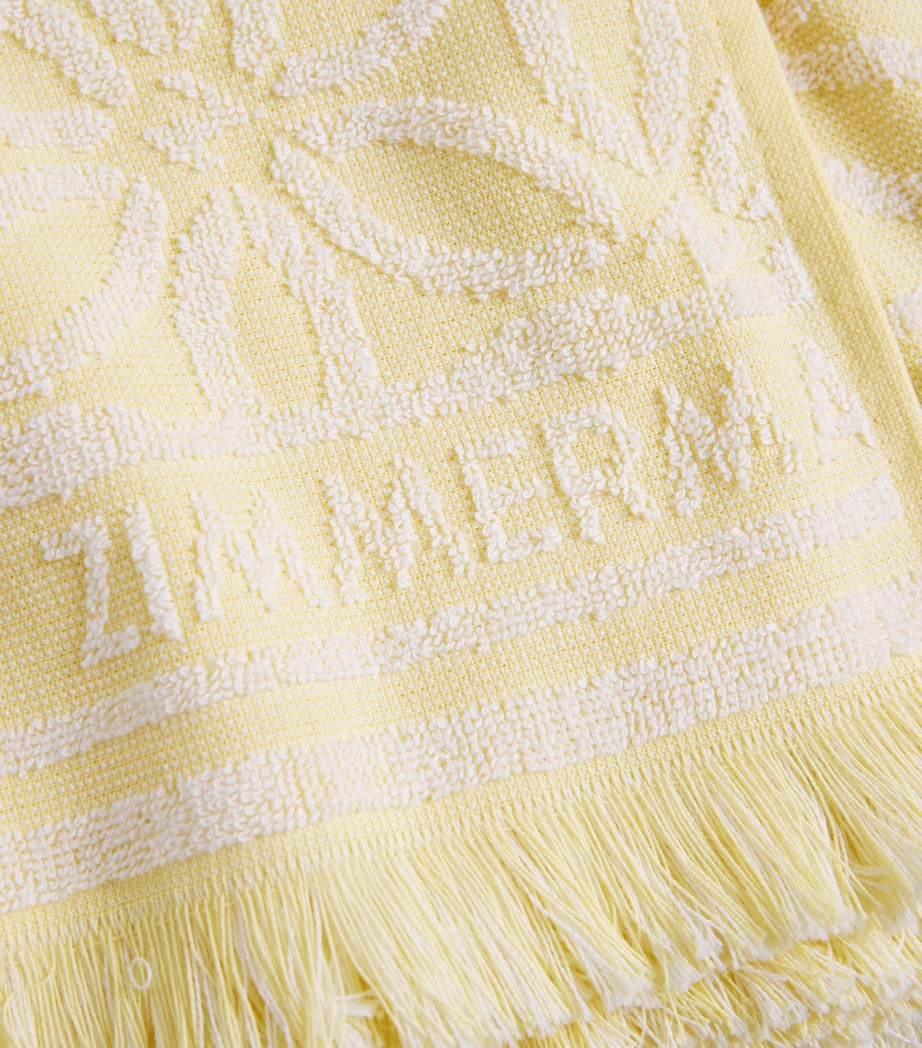 Zimmermann Yellow Jacquard Flowers Towel (180cm x 100cm)