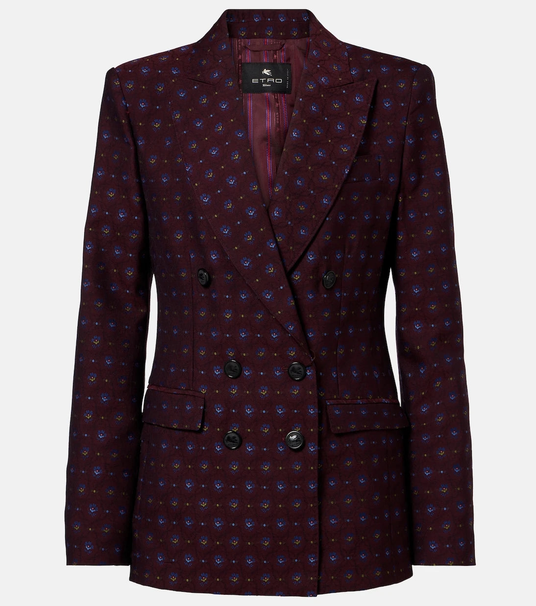 Etro - Floral wool and cotton jacquard blazer