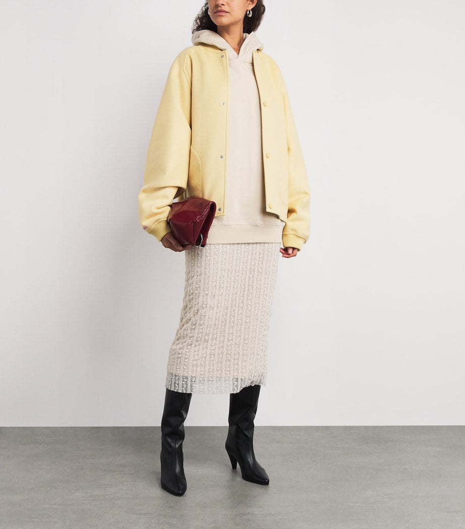 Yellow Virgin Wool Bomber Jacket