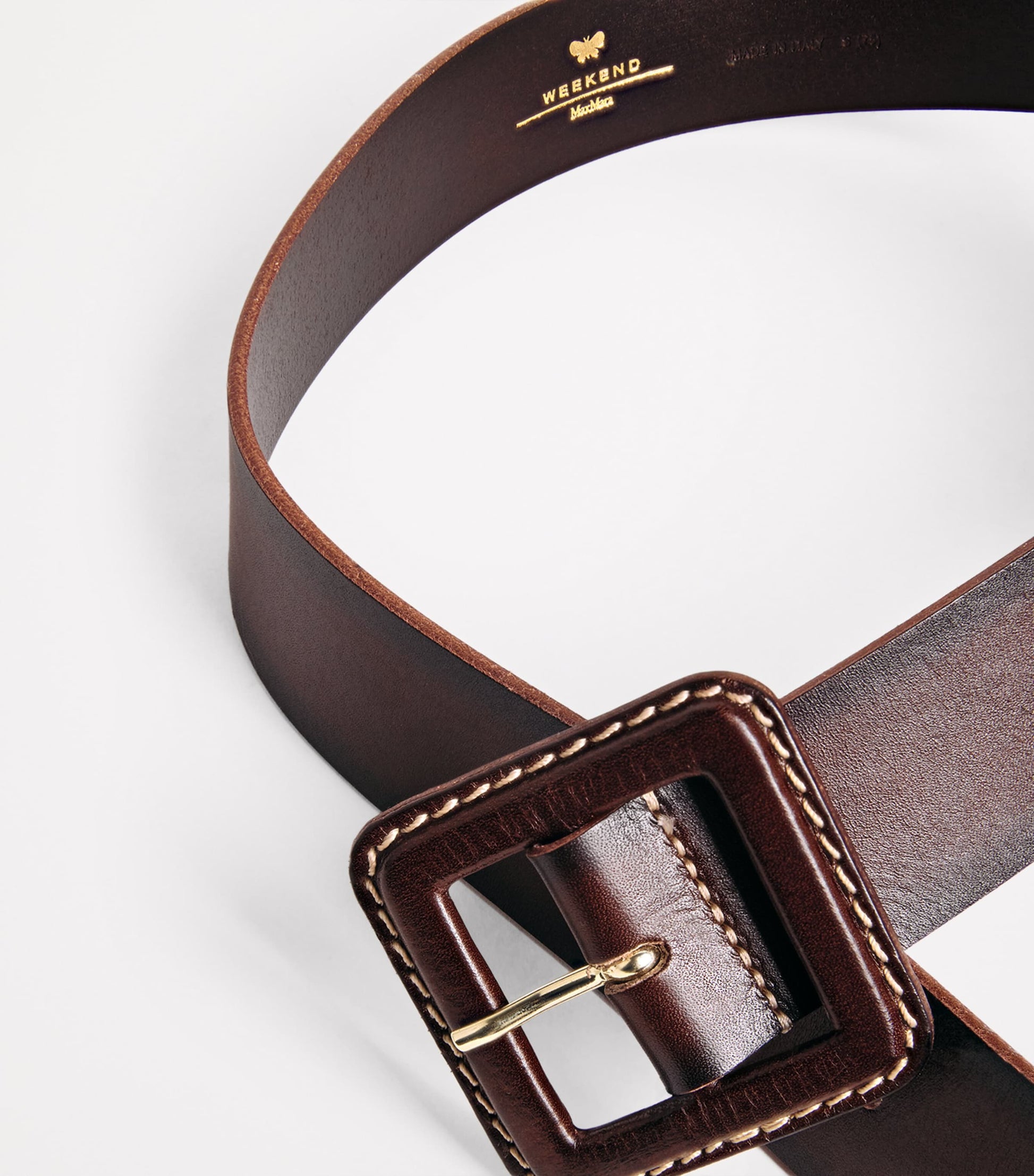 Weekend Max Mara Brown Leather Buckle Belt