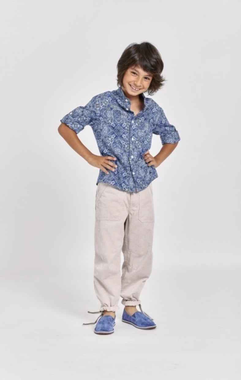 Brunello Cucinelli Kids - Printed cotton shirt