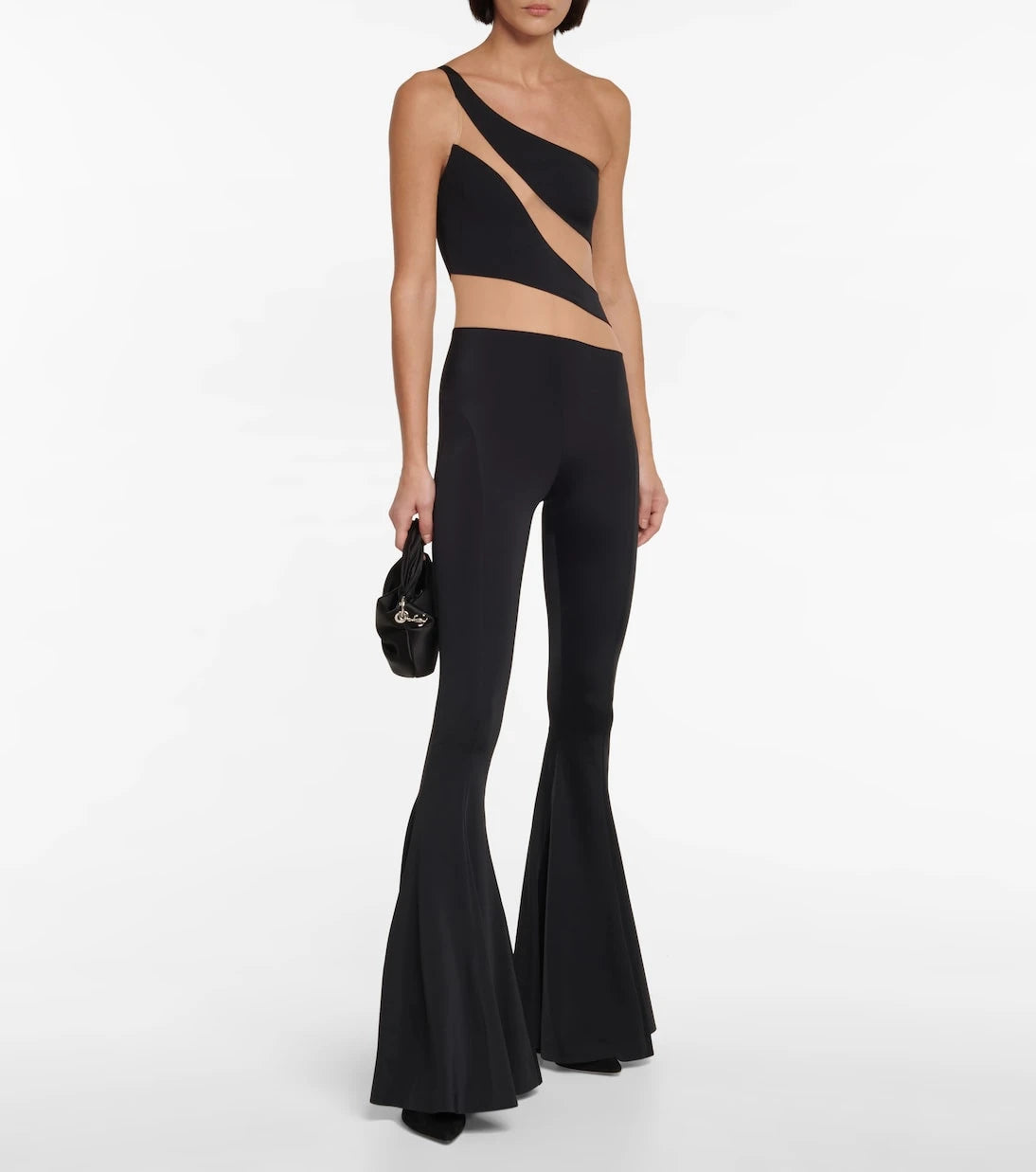 Norma Kamali - Snake paneled mesh fishtail jumpsuit