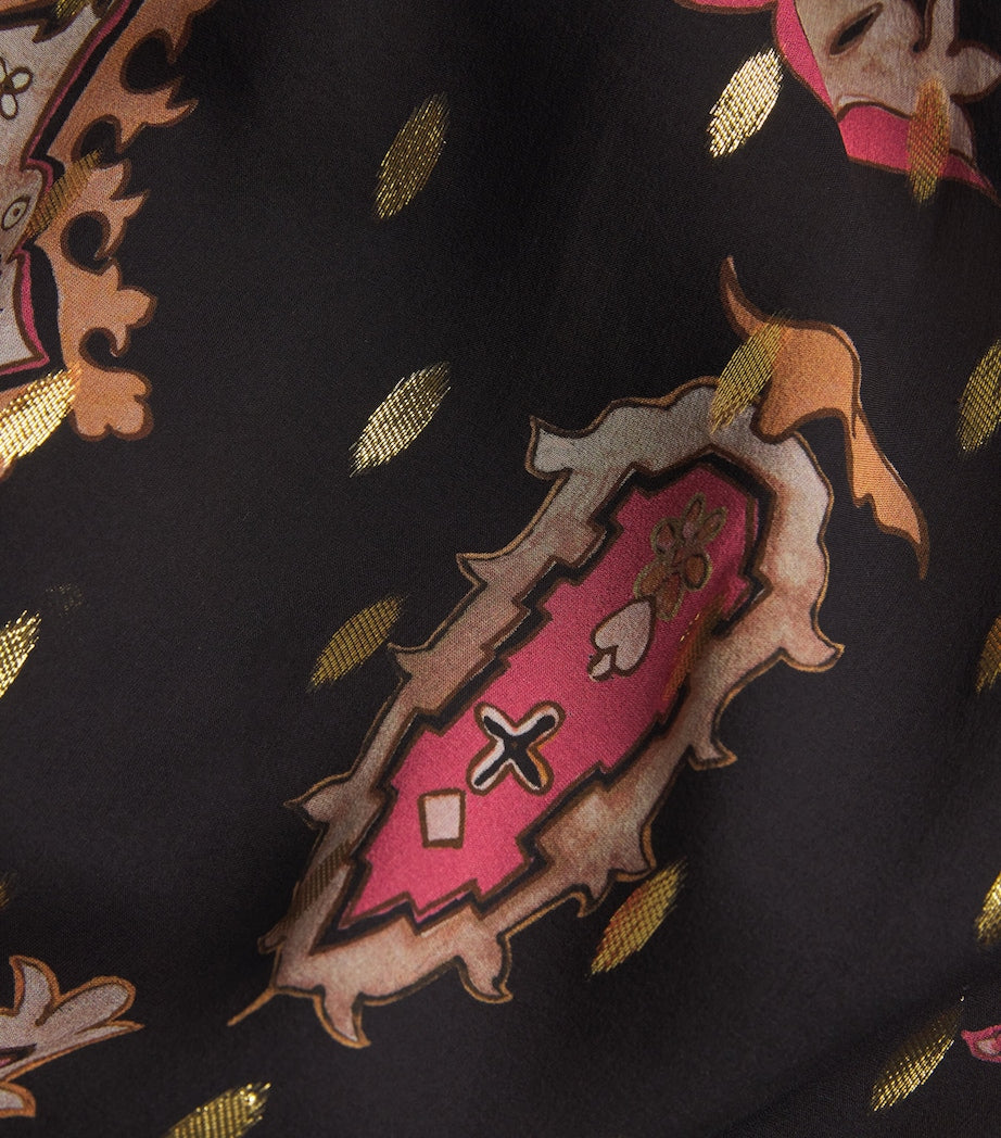 Silk Dylan Midi Dress BLACK