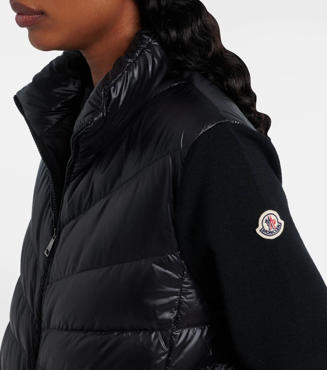 Moncler - Down-paneled virgin wool cardigan