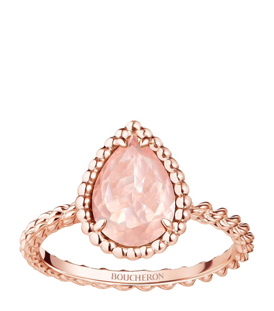 Rose Gold and Pink Quartz Serpent Bohème Ring