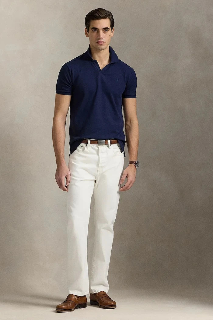 Памучна тениска с яка Polo Ralph Lauren