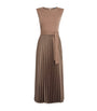 Weekend Max Mara Brown Jersey Pleated Midi Dress