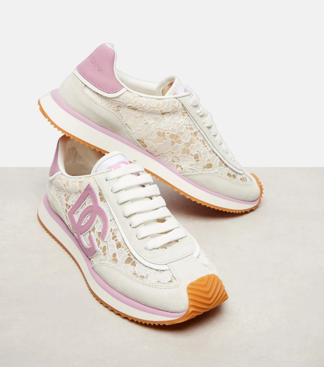 Dolce&Gabbana - DG Cushioned leather-trimmed sneakers