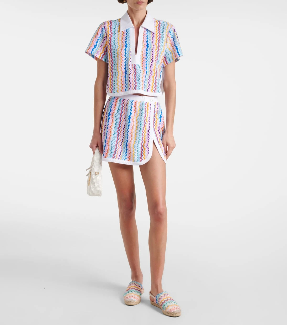 Missoni - Zigzag printed terry jersey crop top