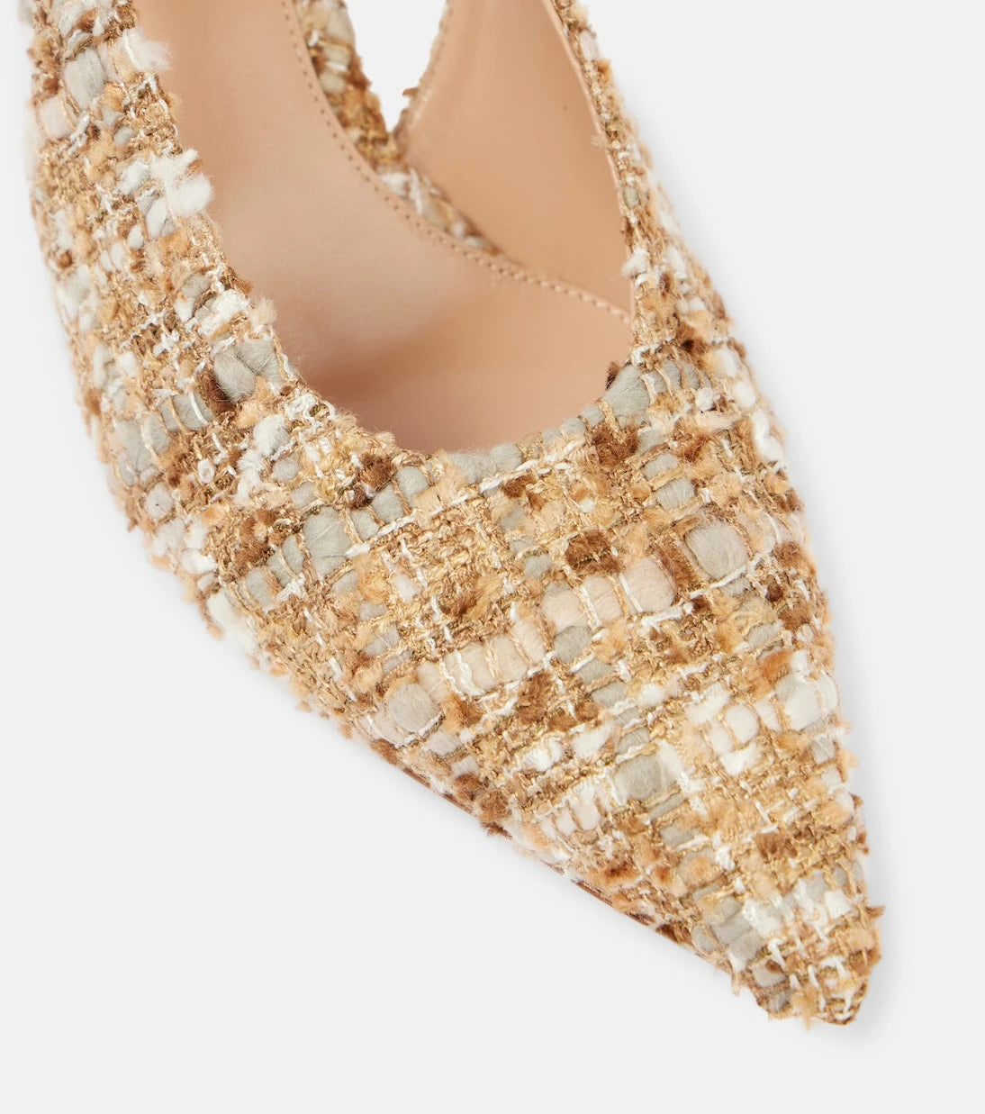 Gianvito Rossi - Pointy 55 bouclé slingback pumps