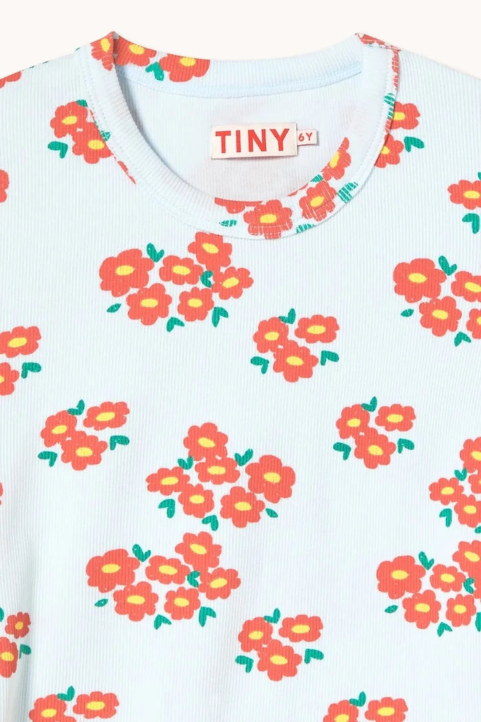 Детска тениска Tinycottons BLOSSOMS RIB TEE