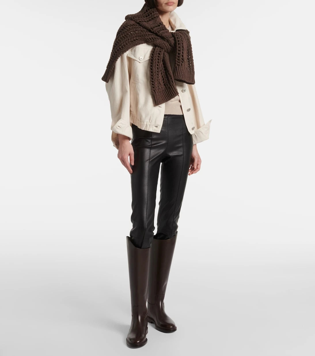 Brunello Cucinelli - Deri dar kesim pantolon