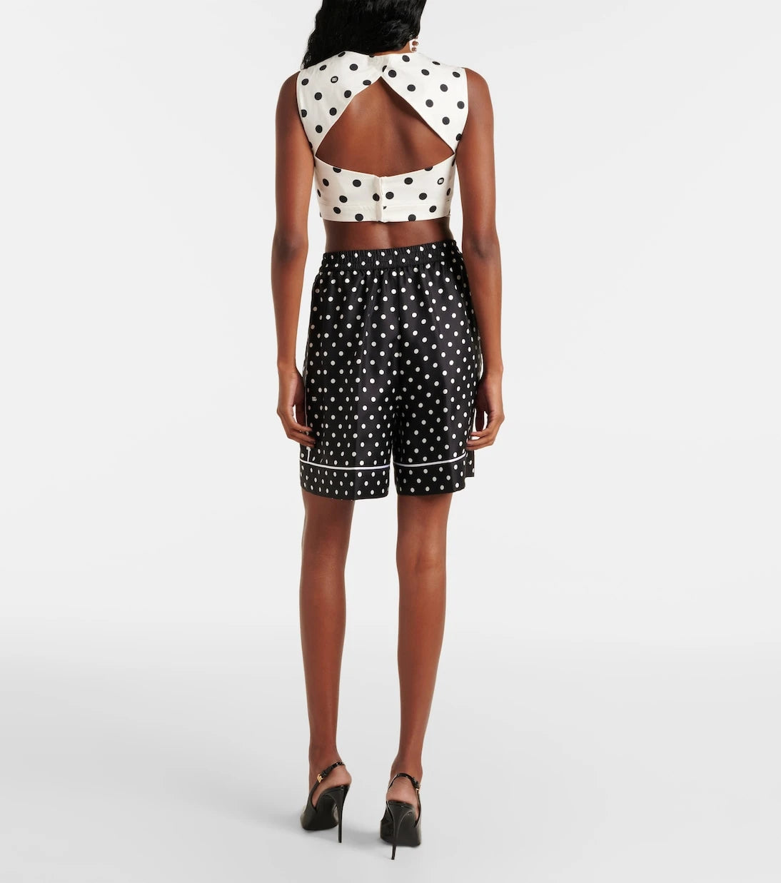 Dolce&Gabbana - Polka-dot silk twill shorts